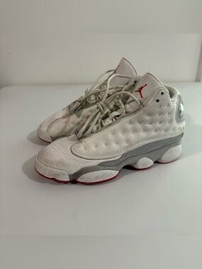 Nike Air Jordan 13 Retro PS Preschool White Wolf Grey Red Sneakers DJ3005-160 7Y